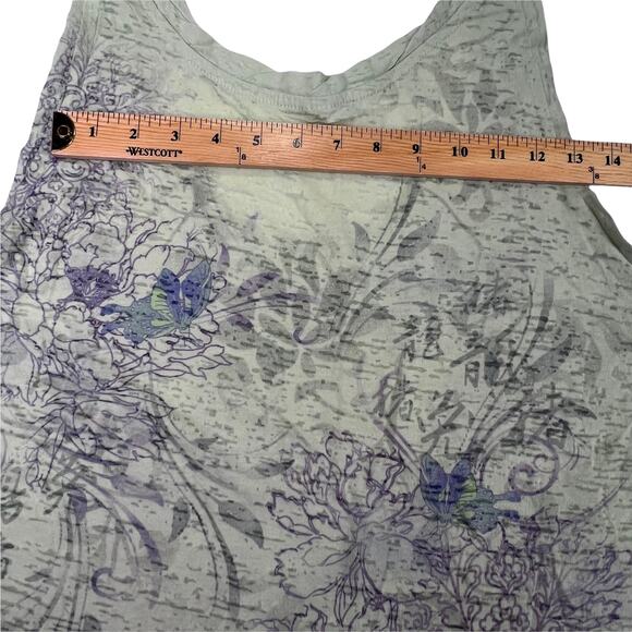 Sonoma Sleeveless Floral Burnout Knit Tank Top Blouse 1X - Picture 8 of 10